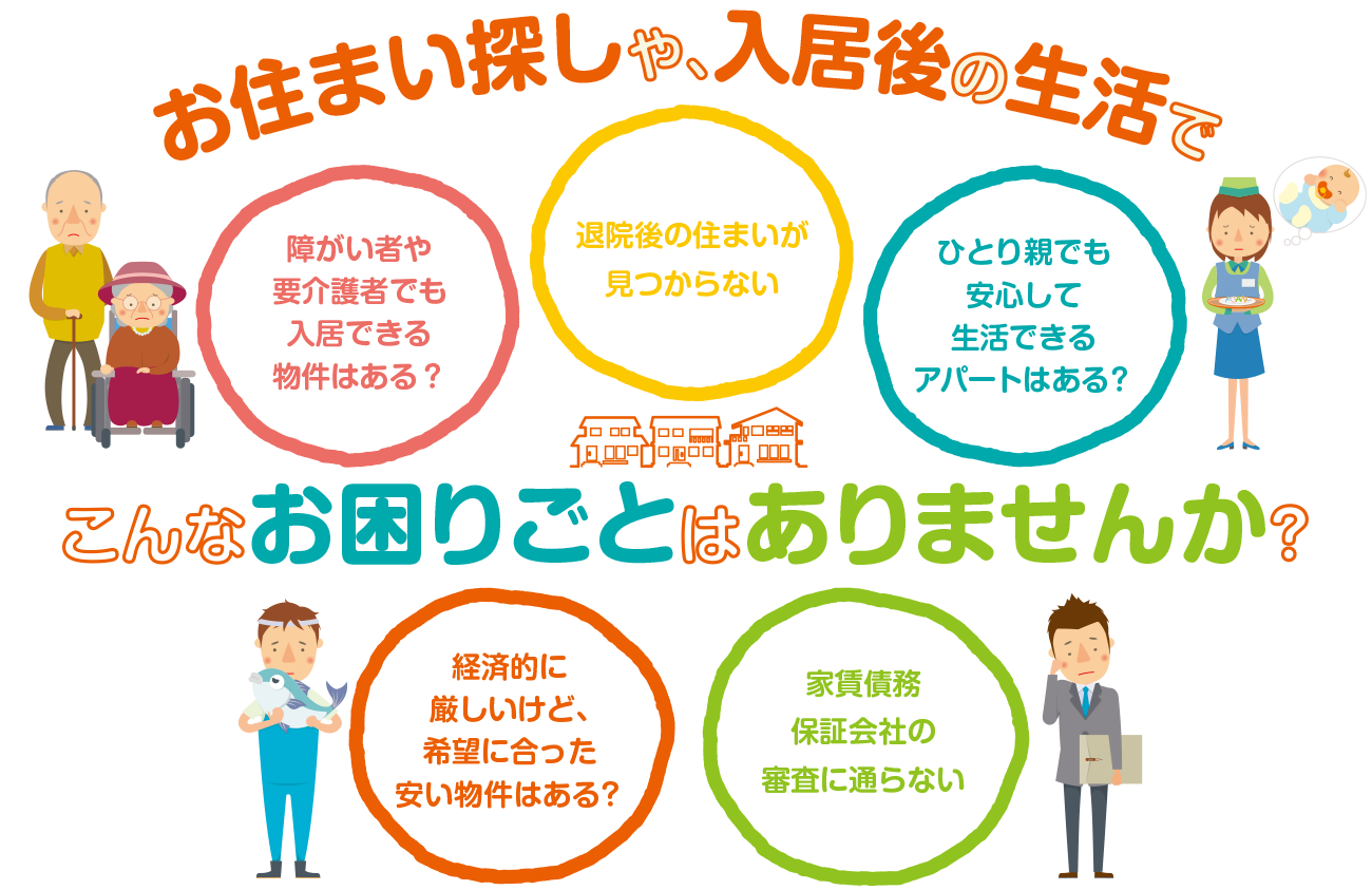 お住い探しや入居後の生活でこんなお困りがとはありませんか？